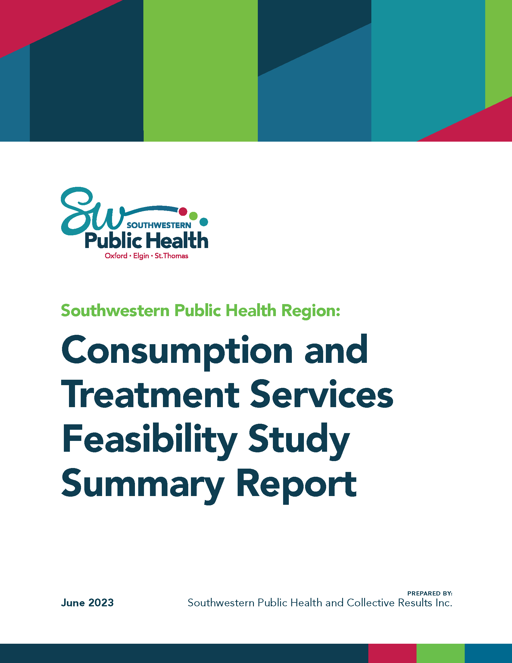 Image of the front cover of the summary report