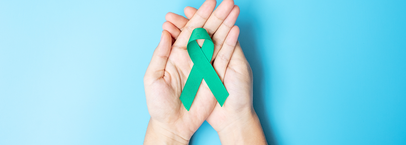 Teal ribbon for cervical cancer awareness