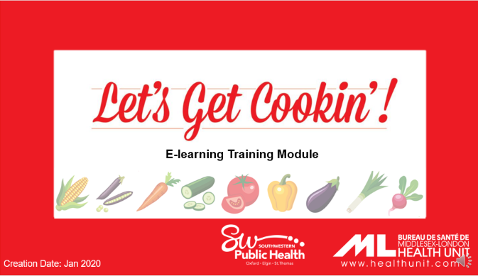 Link to begin the Let's Get Cookin' E-Module Training