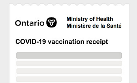 Ontario vaccination record