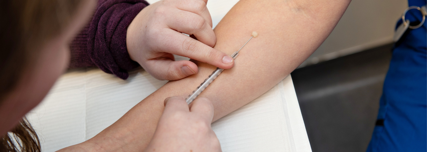 Person receiving a TB Skin Test