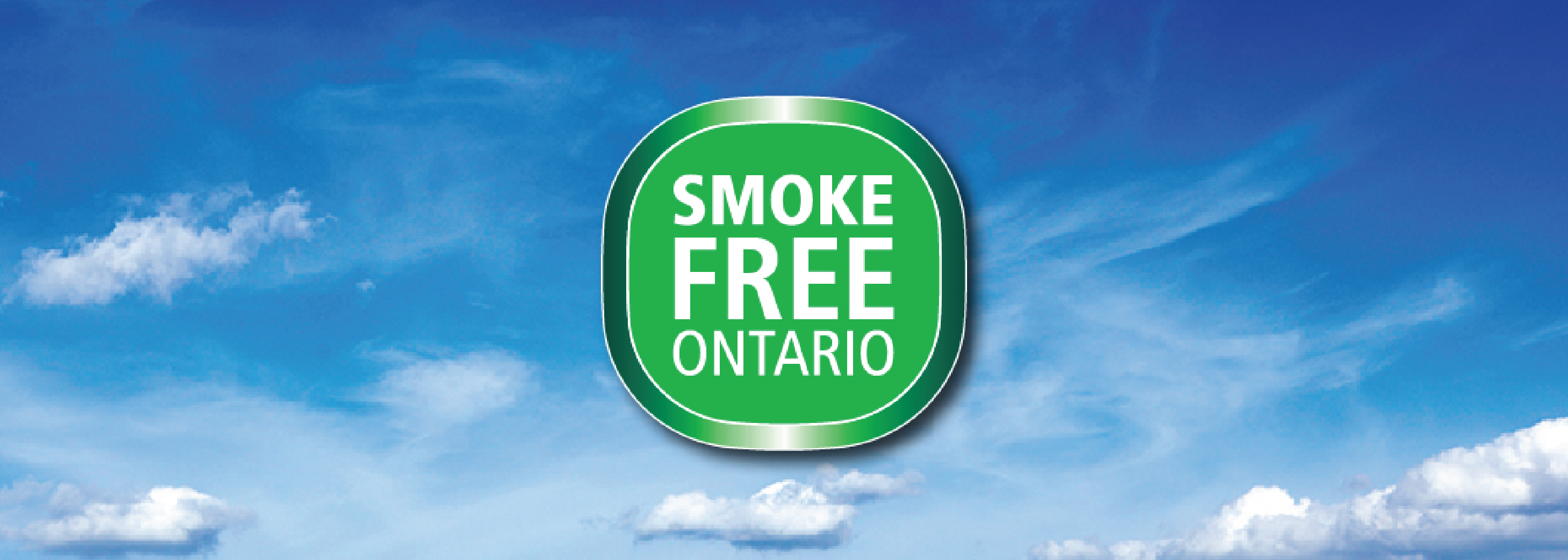 Smoke-Free Ontario logo on cloudy sky background